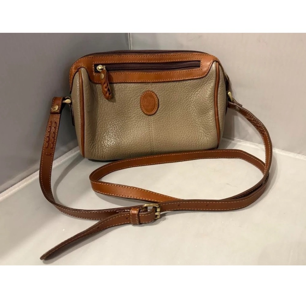 LIZ CLAIBORNE LEATHER PURSE CROSSBODY SHOULDER BAG TAN/ BROWN